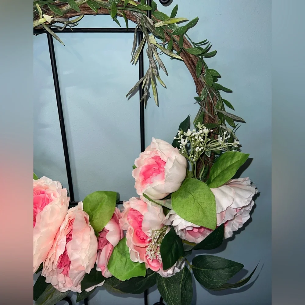 💐NWT Bright Ideas Peonies Wreath 20”